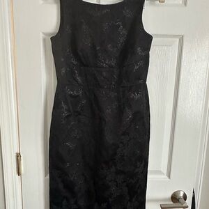 Banana Republic Black Floral Midi Dress